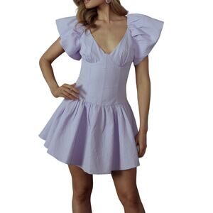 One And Only Lavender Drop Waist Short Sleeve S NWOT